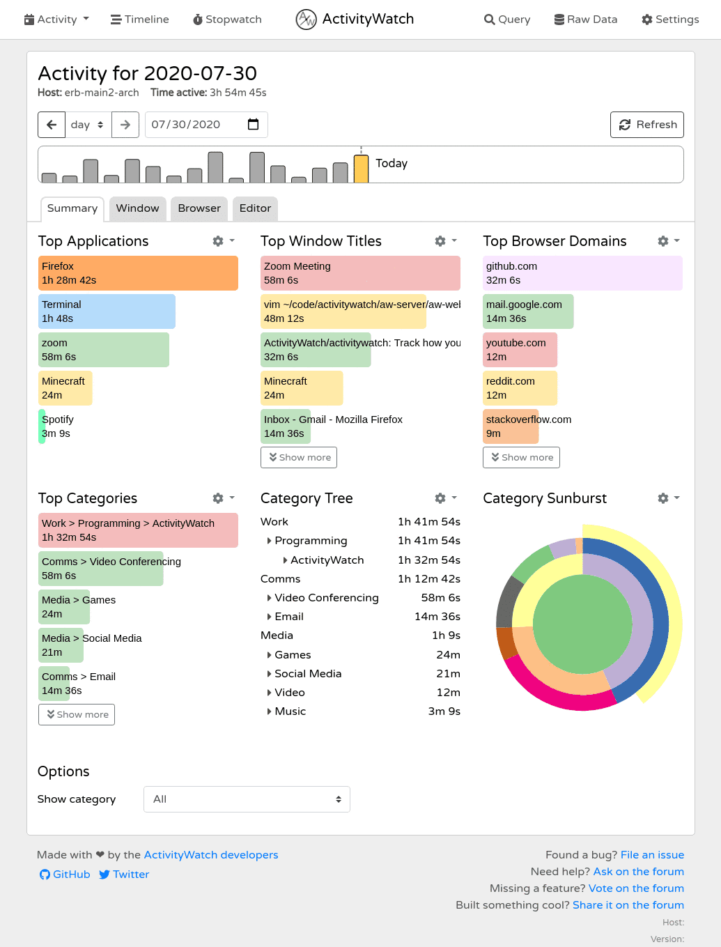 ActivityWatch screenshot 1