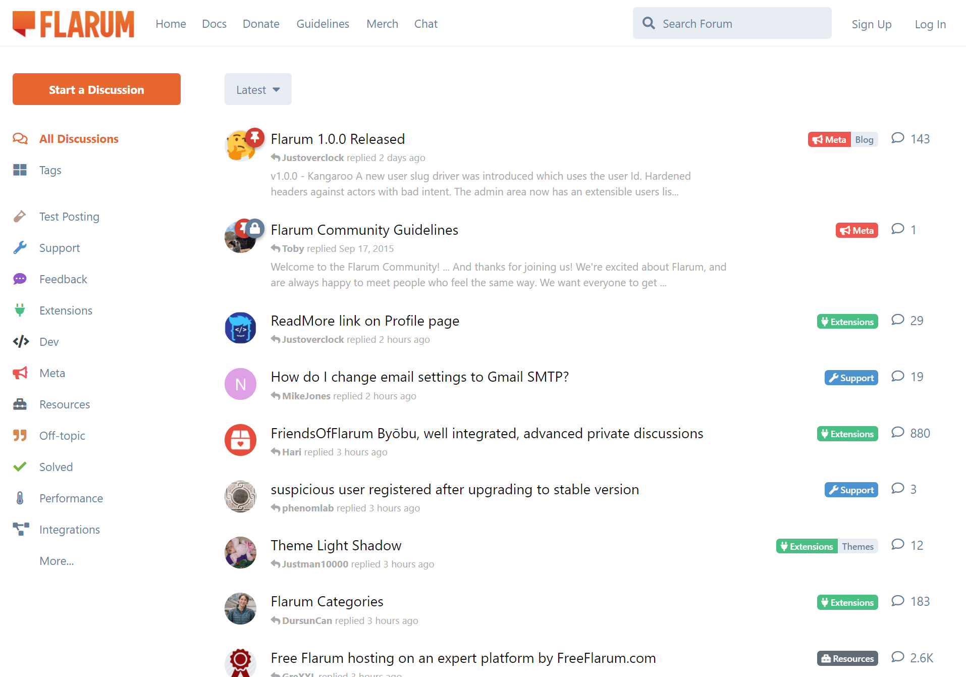 Flarum screenshot