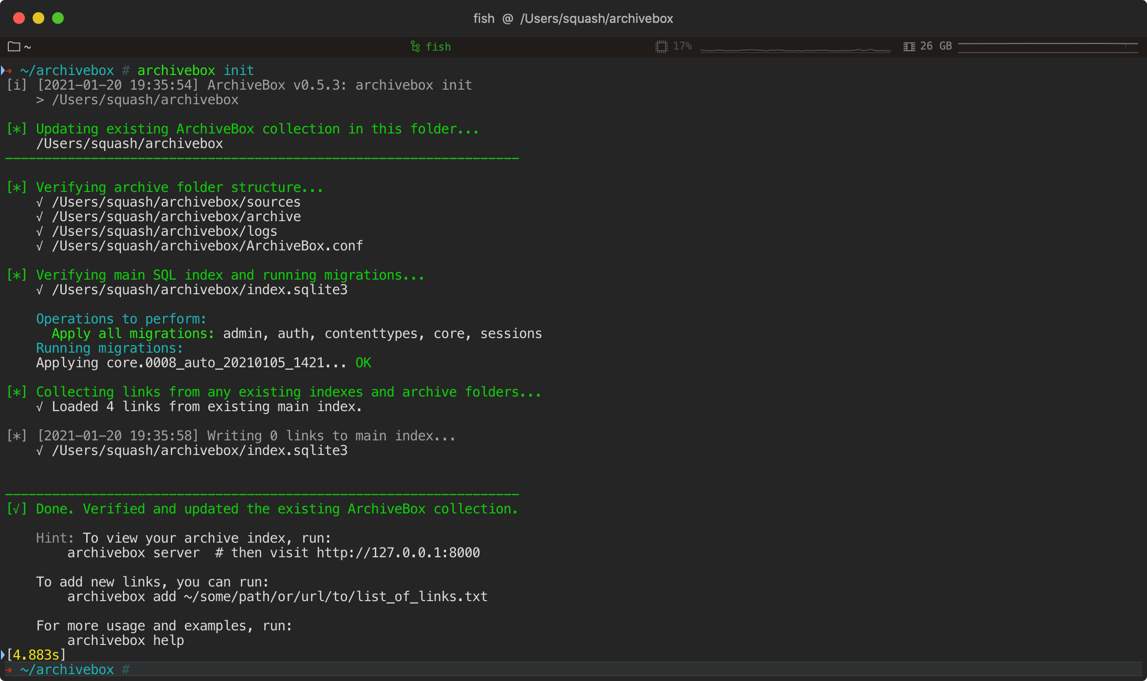 ArchiveBox screenshot 1