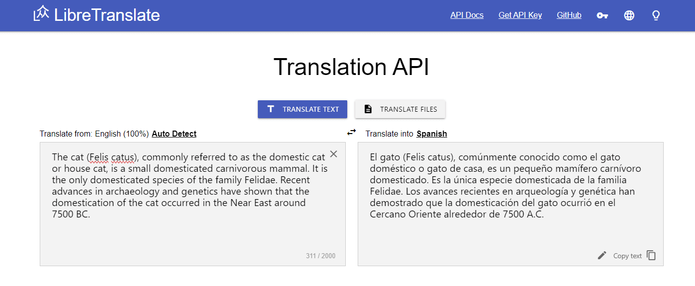 LibreTranslate screenshot