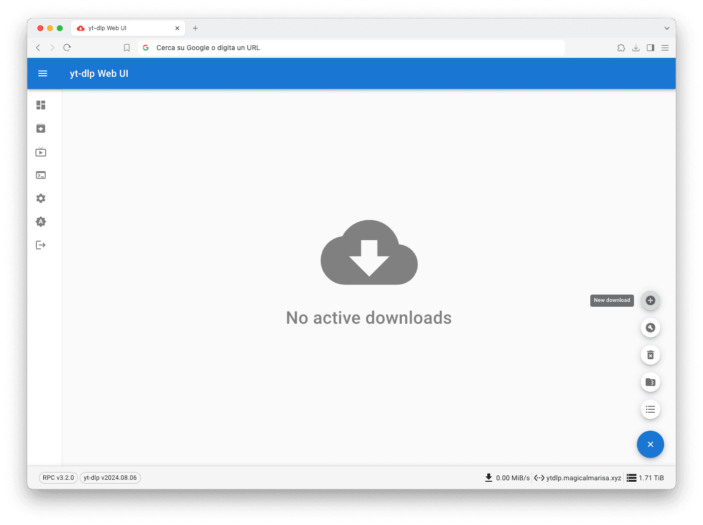 yt-dlp Web UI screenshot 1