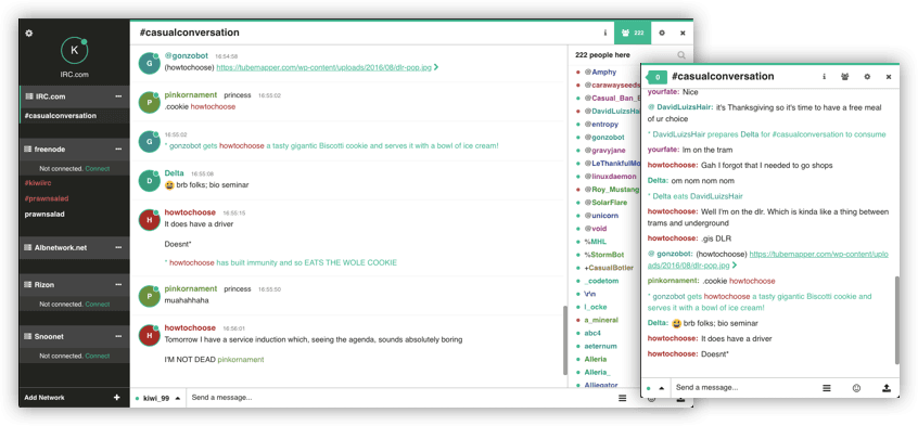 Kiwi IRC screenshot