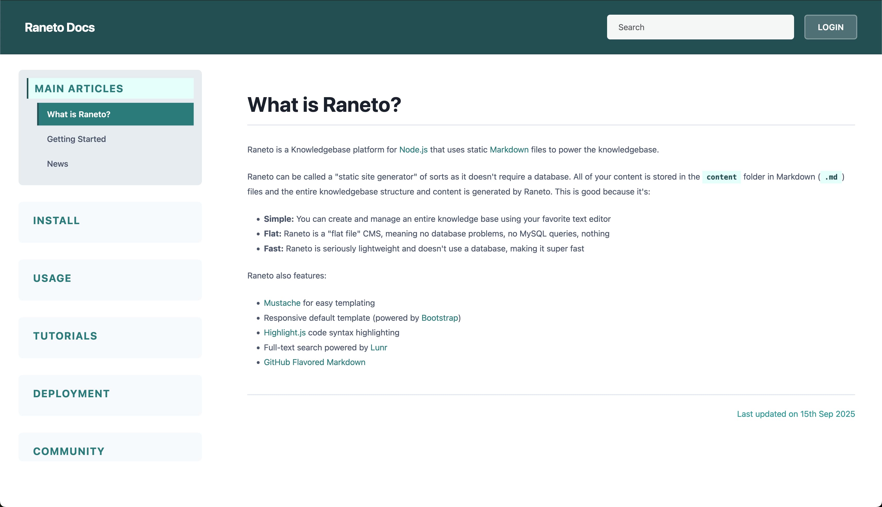 Raneto screenshot