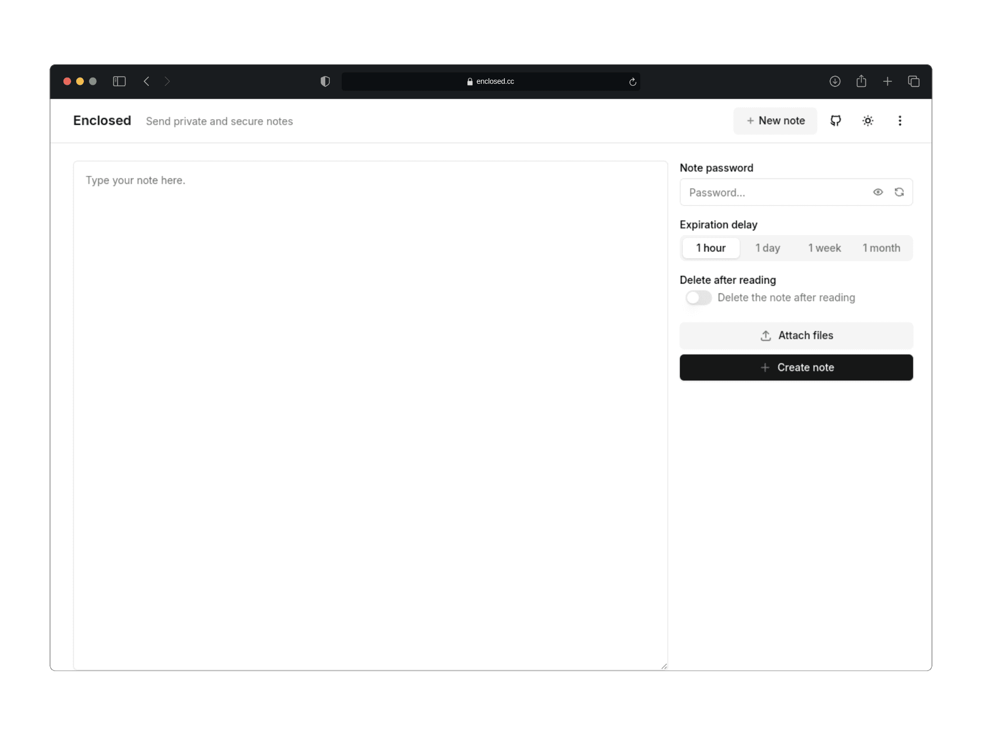 Enclosed screenshot