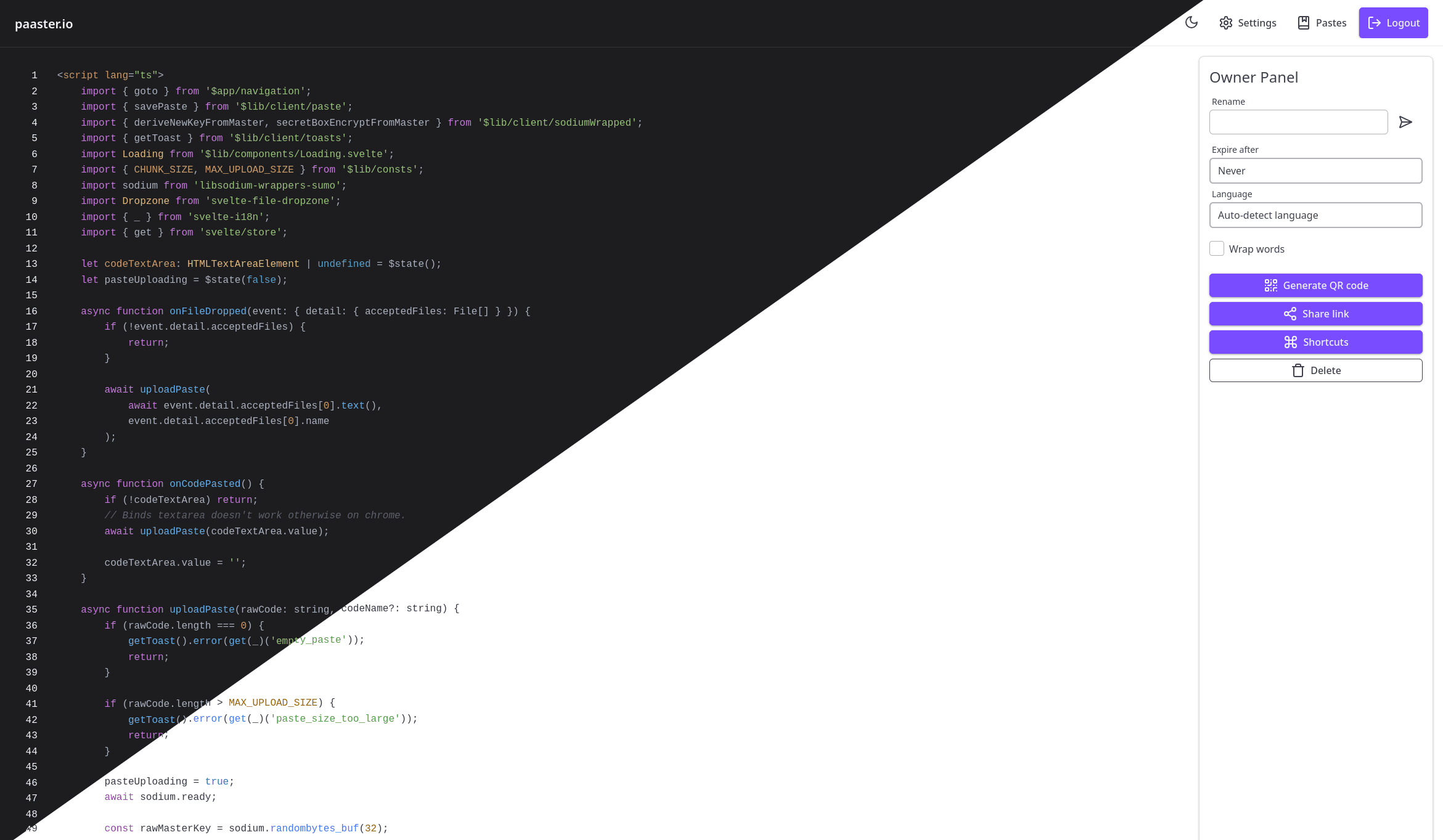 Paaster screenshot