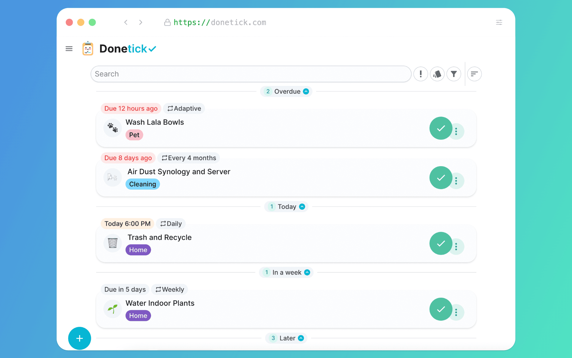 Donetick screenshot
