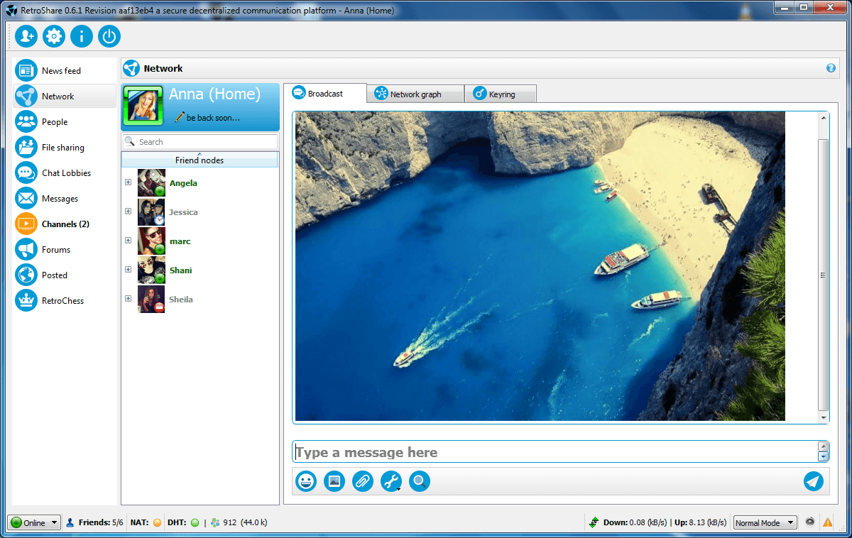 RetroShare screenshot