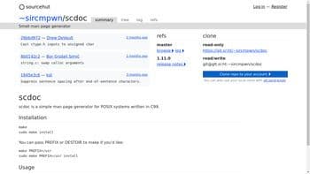 Sourcehut screenshot 1