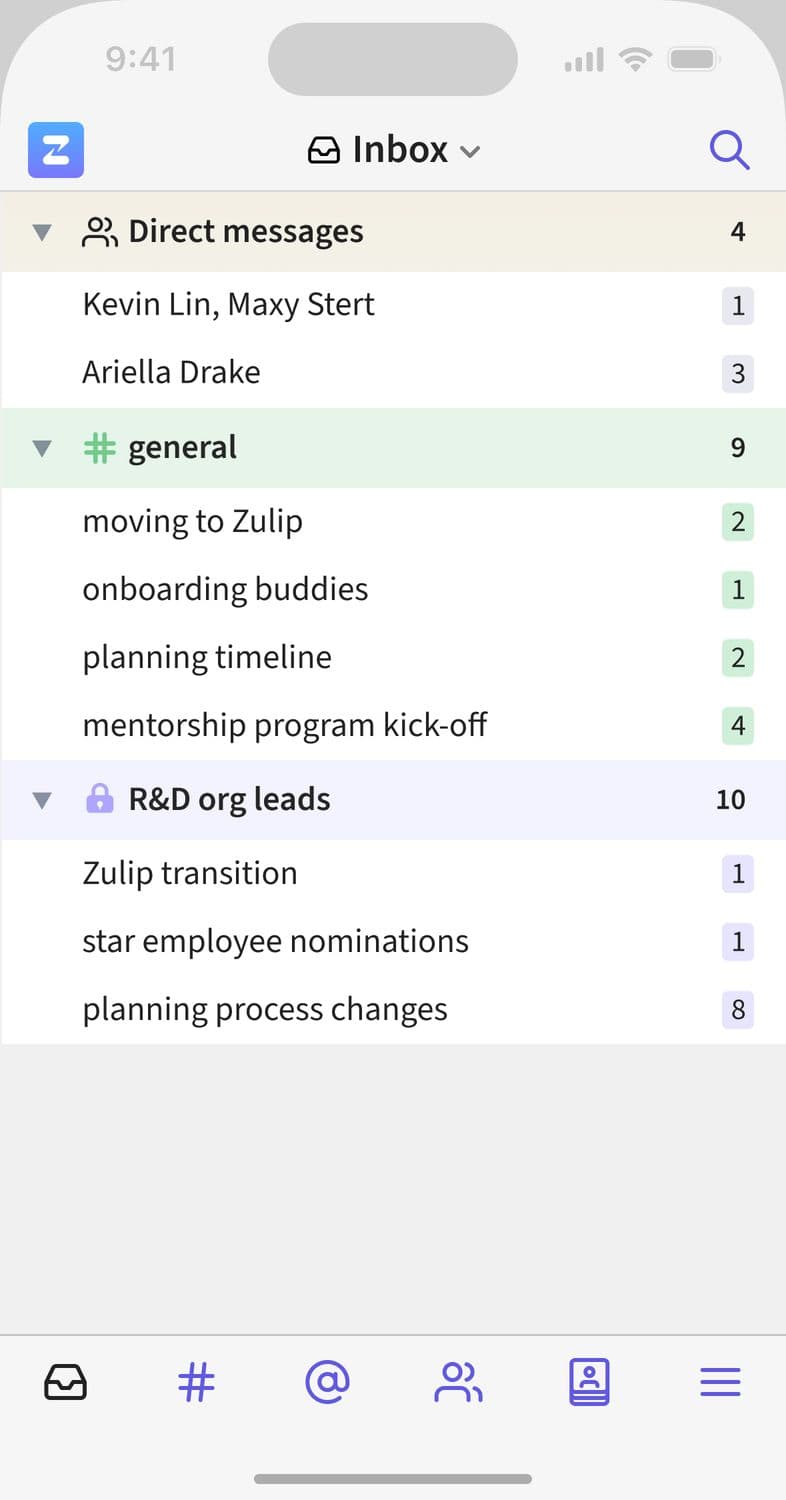 Zulip screenshot 1
