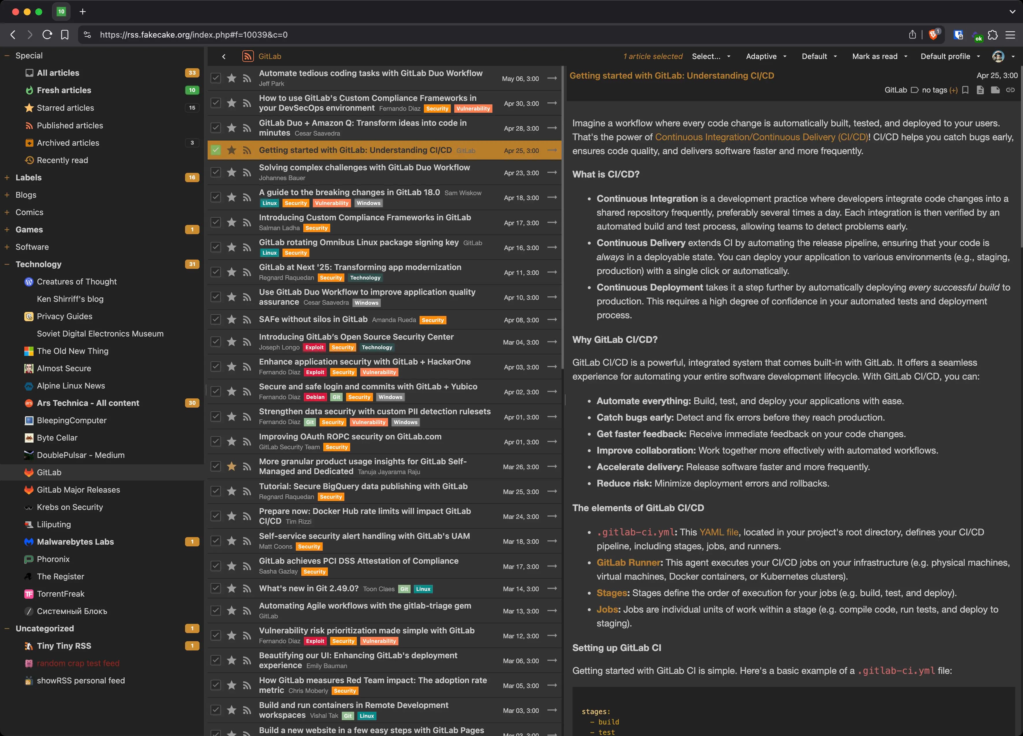 Tiny Tiny RSS thumbnail 3