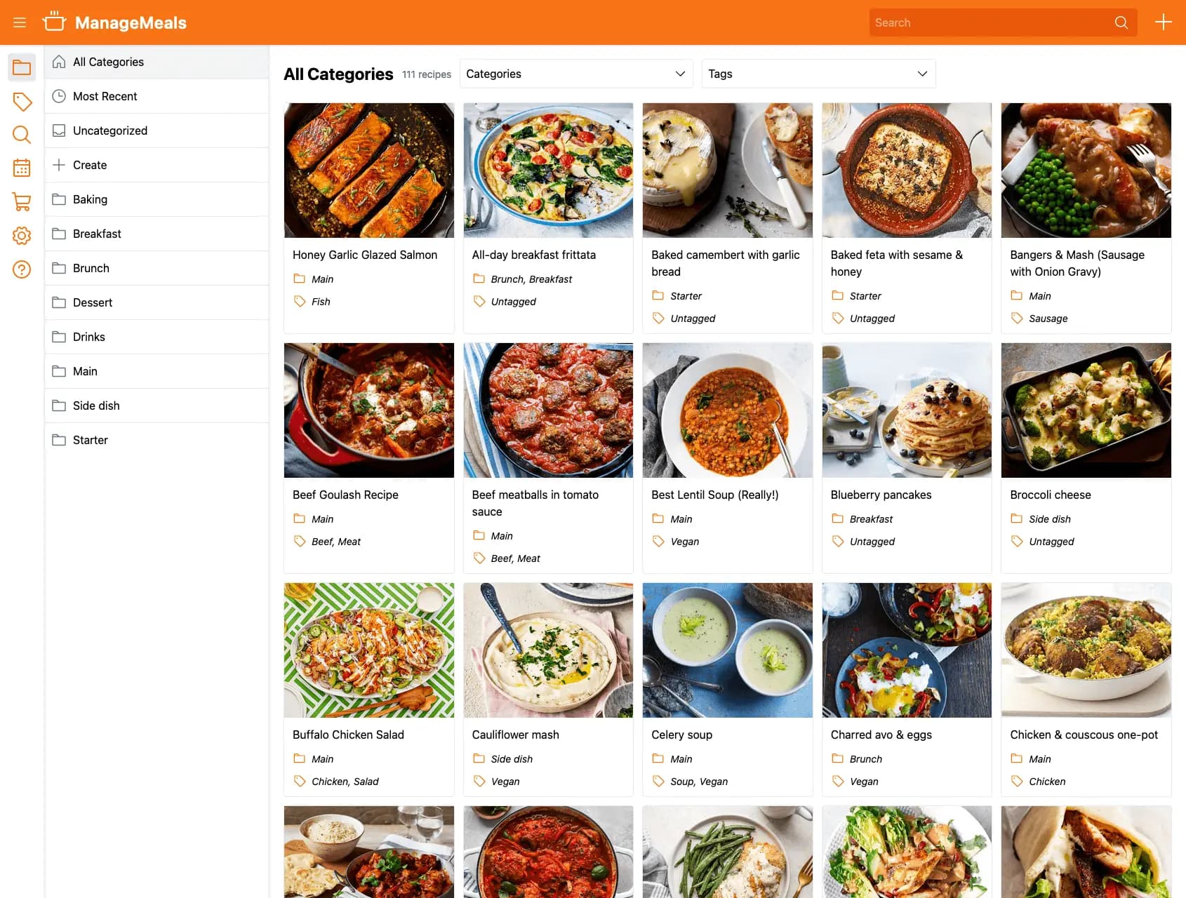 ManageMeals screenshot