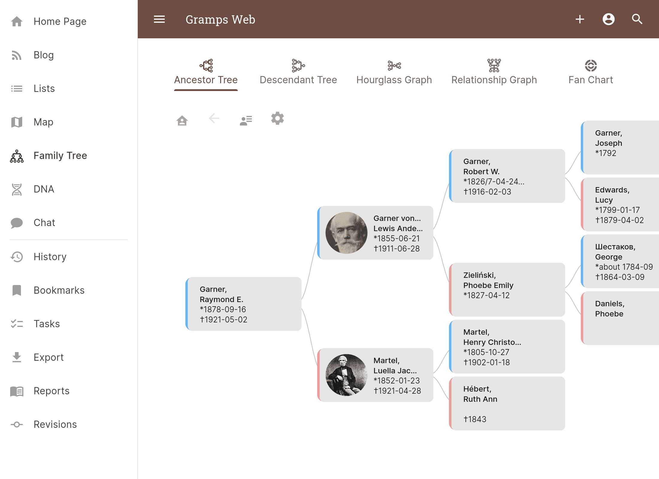 Gramps Web screenshot
