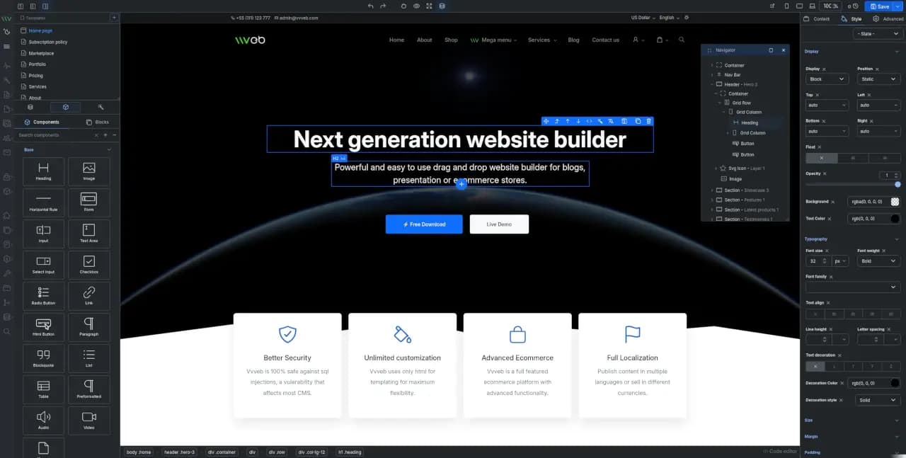 Vvveb CMS thumbnail 3