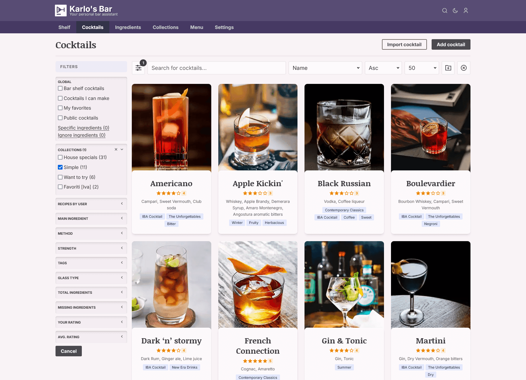 Bar Assistant screenshot 1