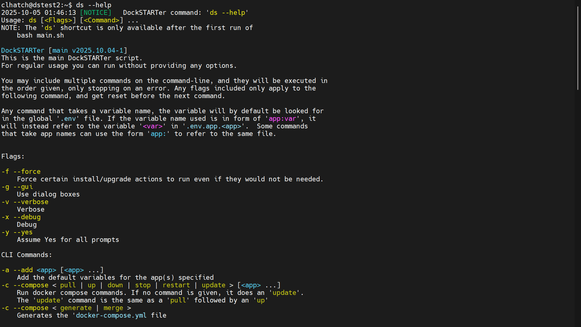 DockSTARTer screenshot 1