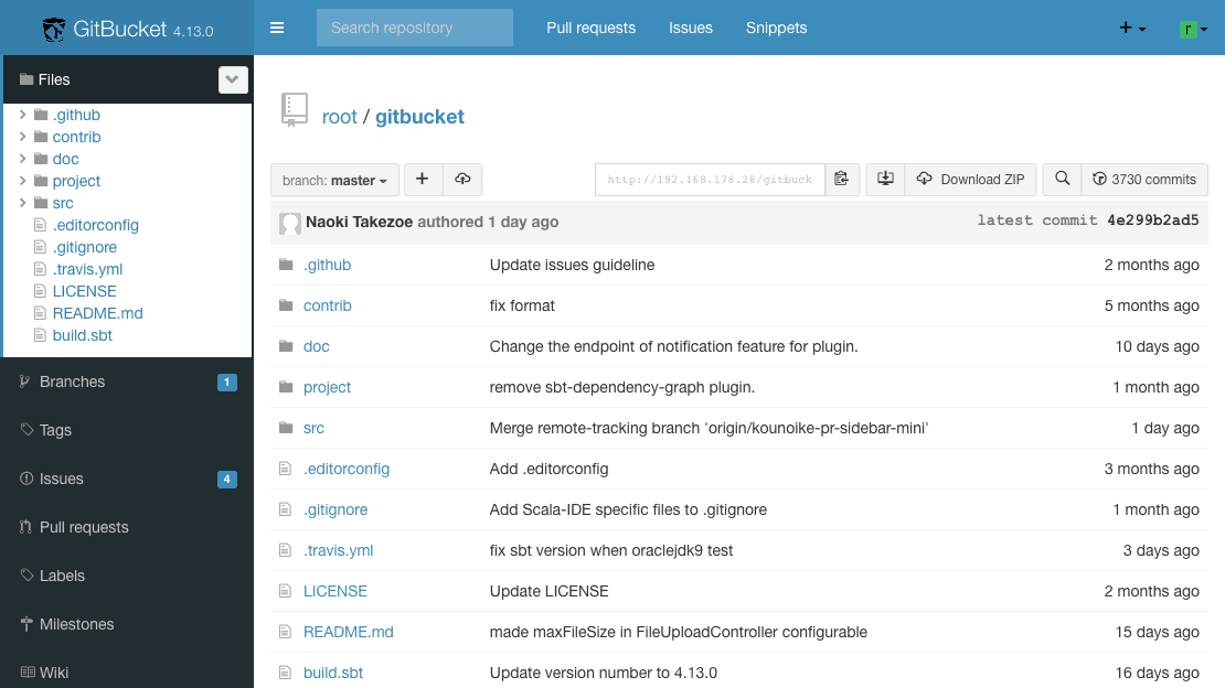 GitBucket screenshot 1