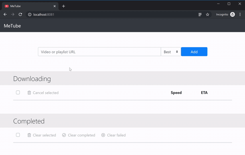 MeTube screenshot