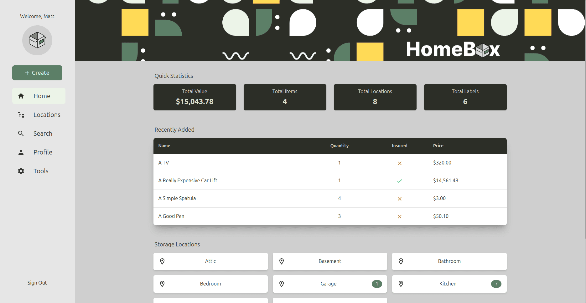 HomeBox screenshot 1