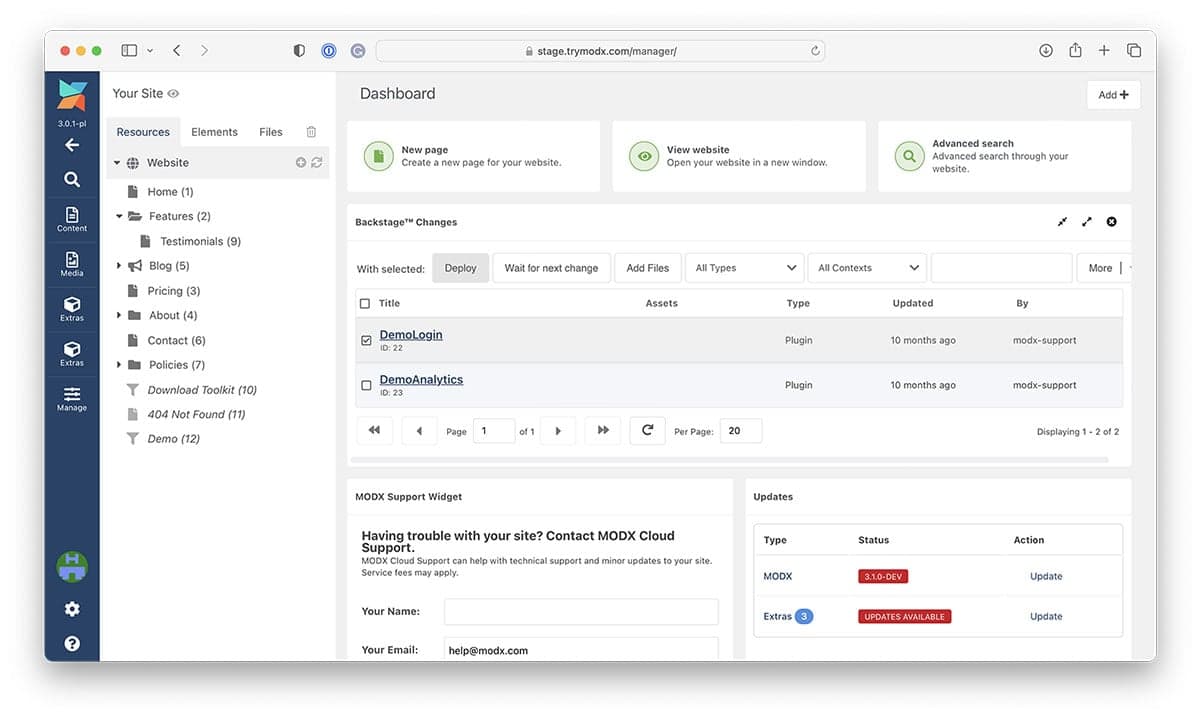 MODX Revolution screenshot