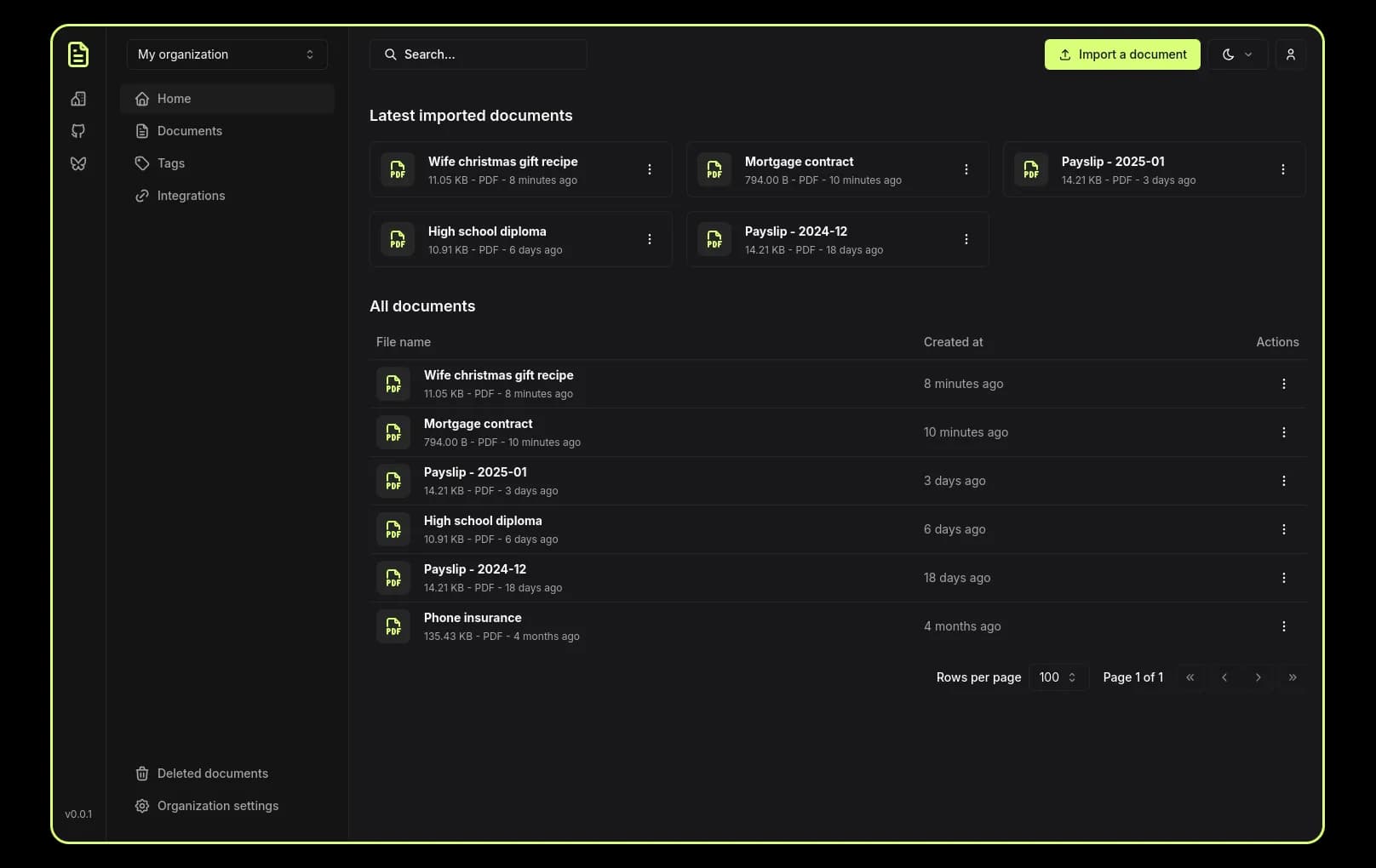 Papra screenshot 1