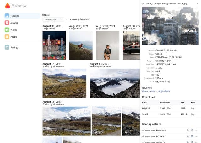 Photoview screenshot 1