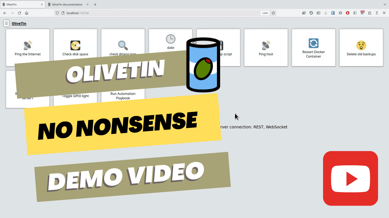 OliveTin screenshot