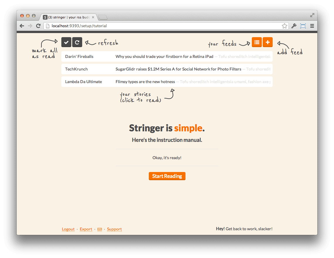 Stringer screenshot 1