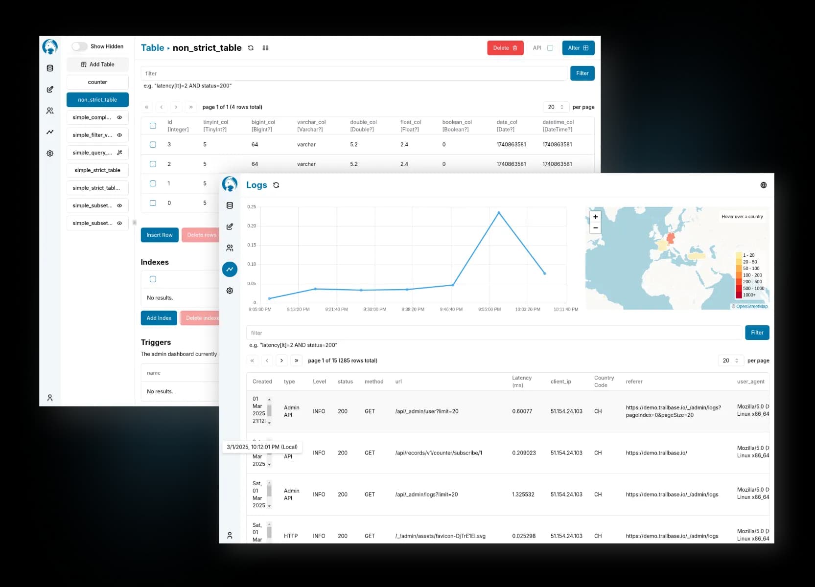 TrailBase screenshot 1